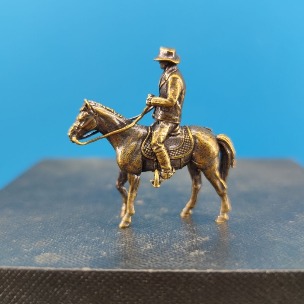 Vintage Brass Horse Figurine Miniature Desk Ornament For Home Car Bonsai Decor 4