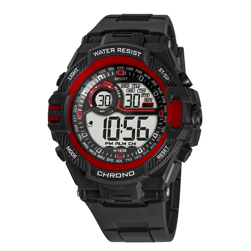Rugged Waterproof Digital Sports Watch With LED Alarm For Men And Teens 0