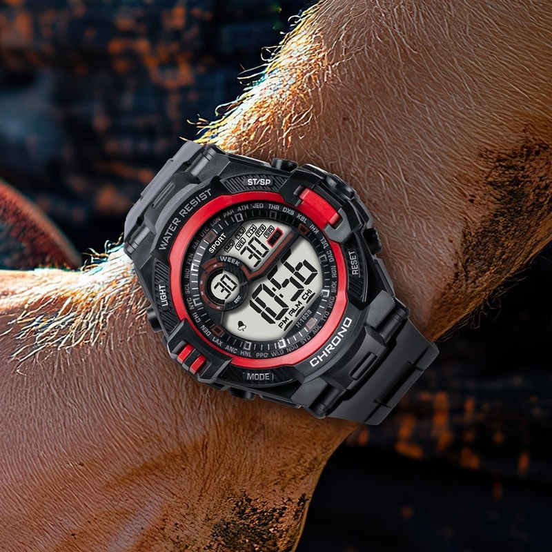 Rugged Waterproof Digital Sports Watch With LED Alarm For Men And Teens 4