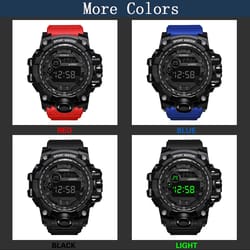 mens big dial led digital sports watch waterproof stopwatch alarm fitness wristwatch