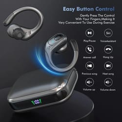 wireless earbuds with earhook bluetooth sport headphones with noise cancelling & long playtime