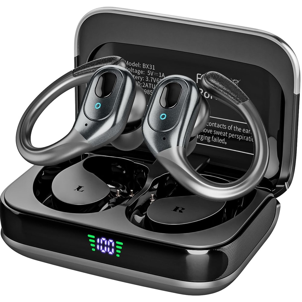 Wireless Sports Earbuds Bluetooth HiFi Bass Waterproof Noise Cancelling Headset 0