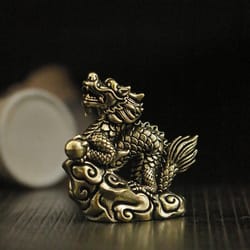 antique brass dragon statue feng shui zodiac ornament with moveable joints