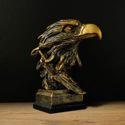 majestic eagle head statue resin wildlife decor for home office display