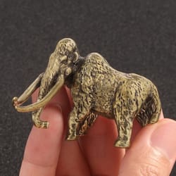 vintage brass woolly mammoth figurine retro copper desk decor collectible