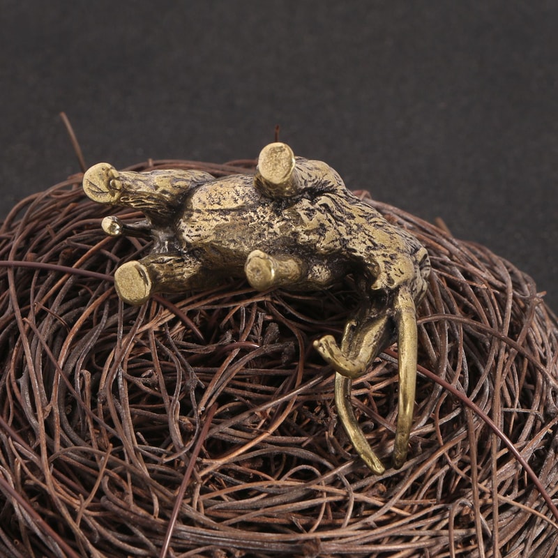 Vintage Brass Woolly Mammoth Figurine Retro Copper Desk Decor Collectible 4