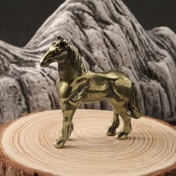 antique brass zodiac horse figurine feng shui desk decor lucky chinese horse statue gift