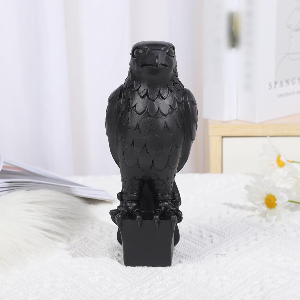 Black Eagle Resin Statue Hawk Sculpture For Desk Home Office Decor 2