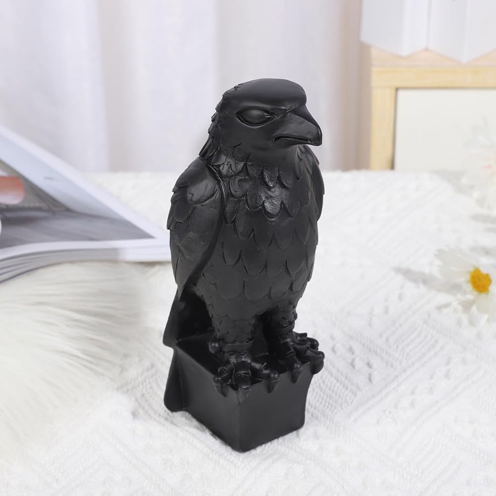 Black Eagle Resin Statue Hawk Sculpture For Desk Home Office Decor 4