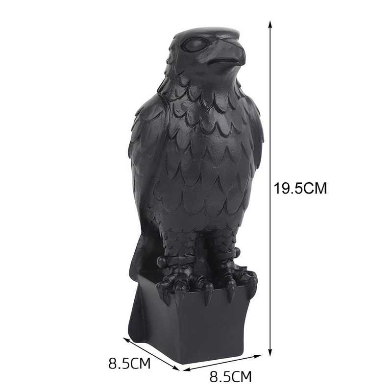 Black Eagle Resin Statue Hawk Sculpture For Desk Home Office Decor 5