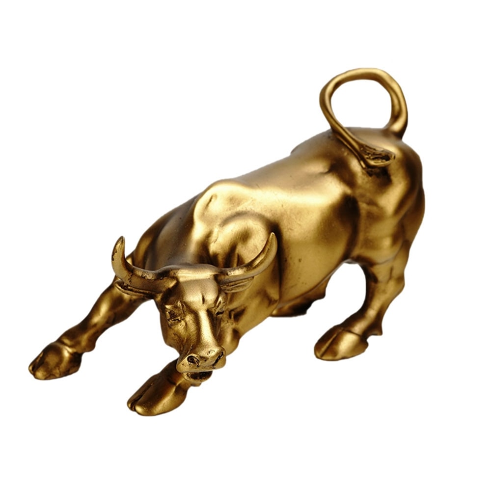 Golden Ox Sculpture Wall Street Bull Statue For Office Home Decor 3