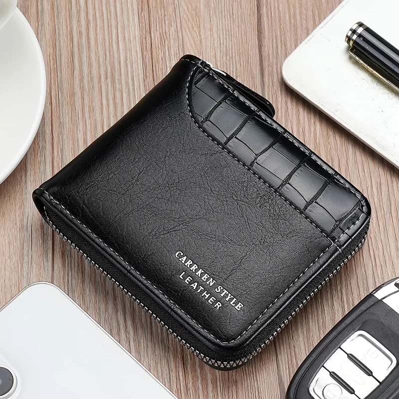 Luxury Mens Leather Wallet with RFID & Coin Pocket