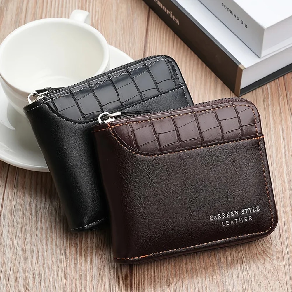 Luxury Mens Leather Wallet with RFID & Coin Pocket