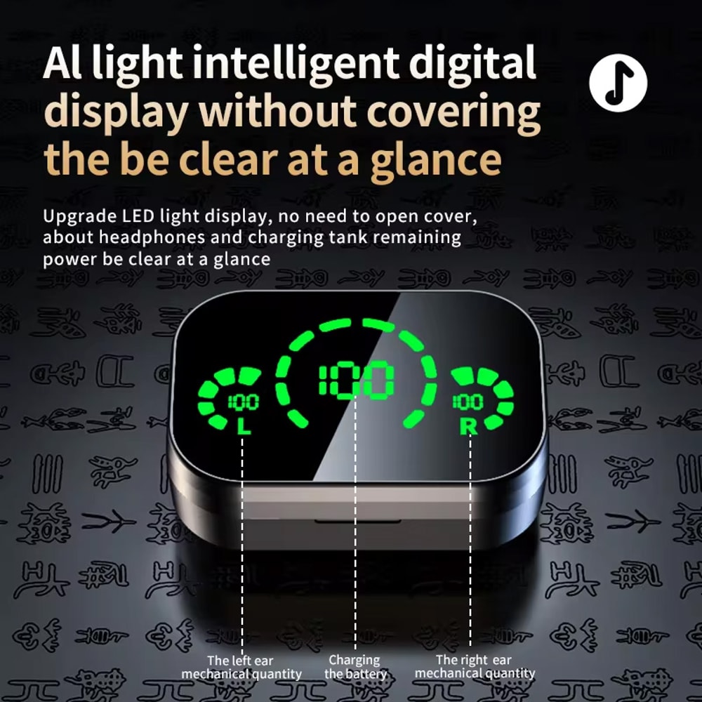 Wireless Bluetooth Headphones With Dual Ear Stereo Battery Display 2