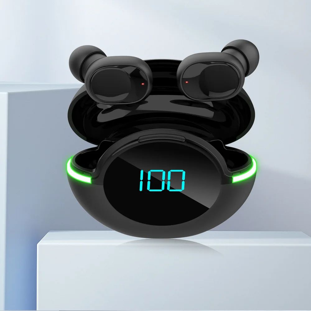 Wireless Bluetooth Earbuds with Noise Reduction & LED Display for Sports and Gaming