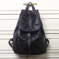vintage pu leather backpack stylish travel laptop bag for everyday carry