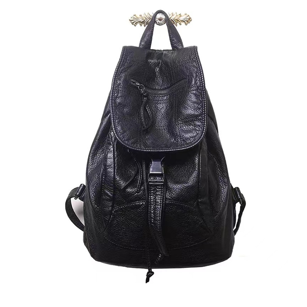 Vintage PU Leather Backpack Stylish Travel Laptop Bag For Everyday Carry 3