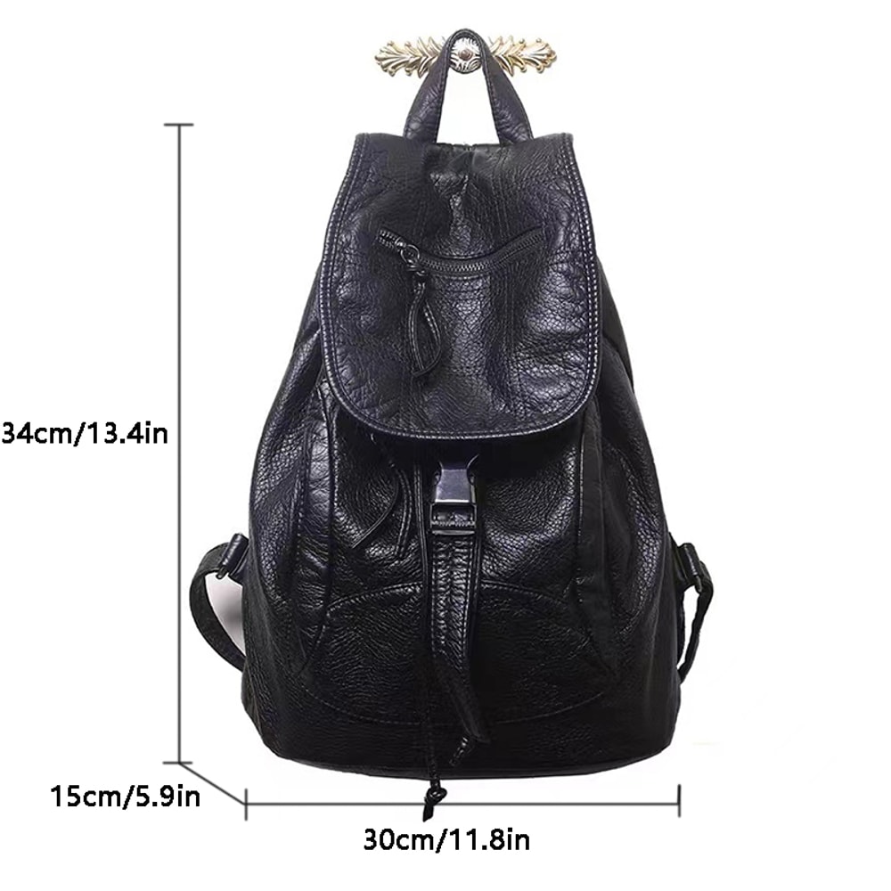 Vintage PU Leather Backpack Stylish Travel Laptop Bag For Everyday Carry 4
