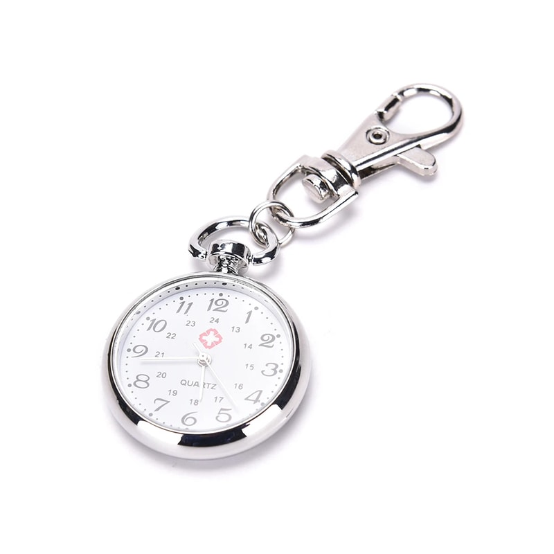 Vintage Stainless Steel Pocket Watch Keychain Cute Quartz Mini Timepiece Gift 3
