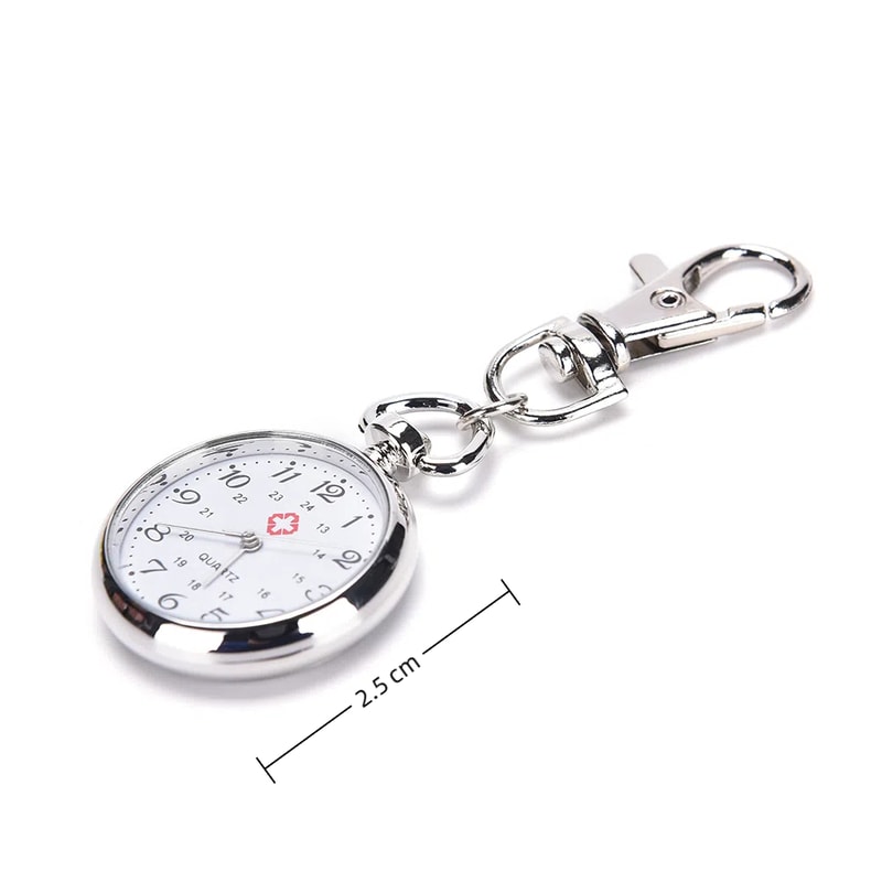 Vintage Stainless Steel Pocket Watch Keychain Cute Quartz Mini Timepiece Gift 4