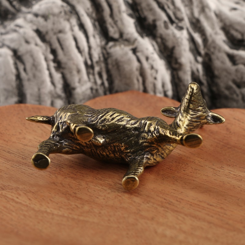 Vintage Brass Goat Figurine Zodiac Desk Decor Tea Pet Collectible 2