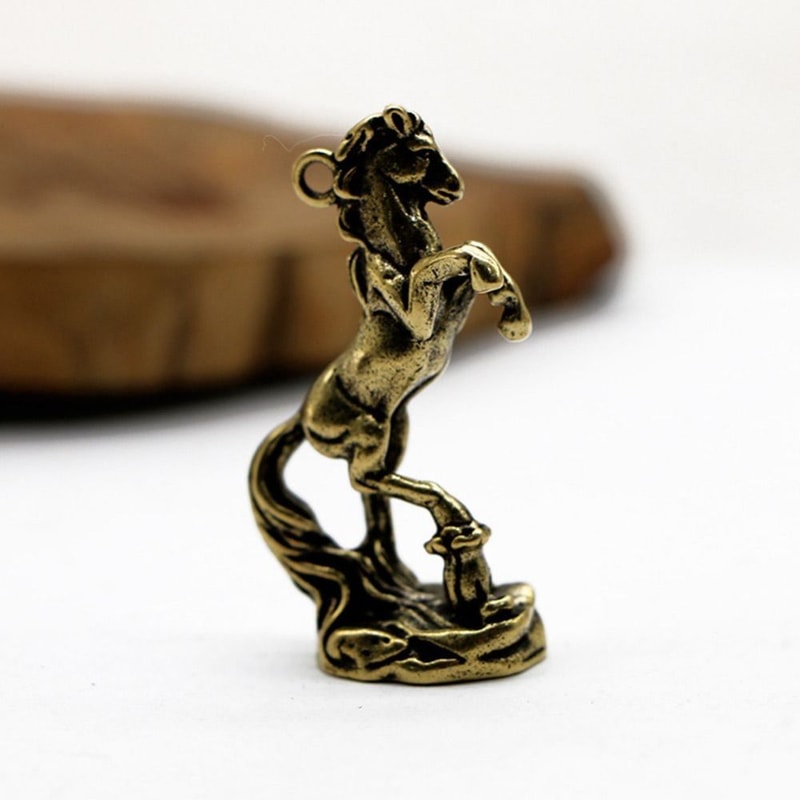 Feng Shui Lucky Horse Statue Brass Zodiac Coin Figurine For Wealth And Desk Decor 1