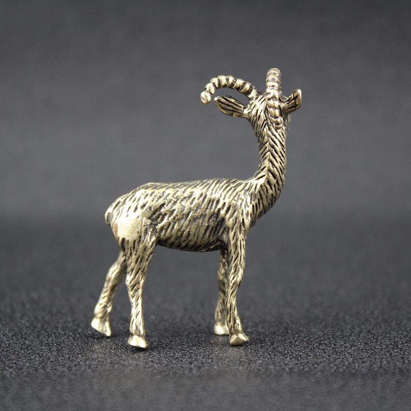 Retro Brass Goat Figurine Miniature Desk Decor Tea Pet Ornament 3