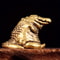 Vintage Brass Crocodile Figurine Mini Desk Decor Collectible Ornament 3
