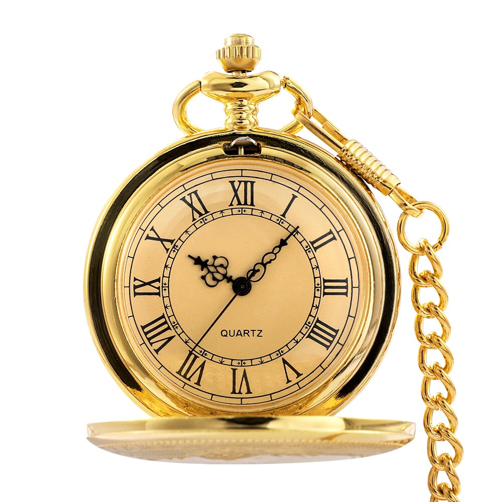 Steampunk Pocket Watch Necklace with Roman Numerals Vintage Antique Pendant Timepiece
