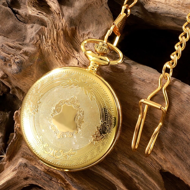 Steampunk Pocket Watch Necklace with Roman Numerals Vintage Antique Pendant Timepiece