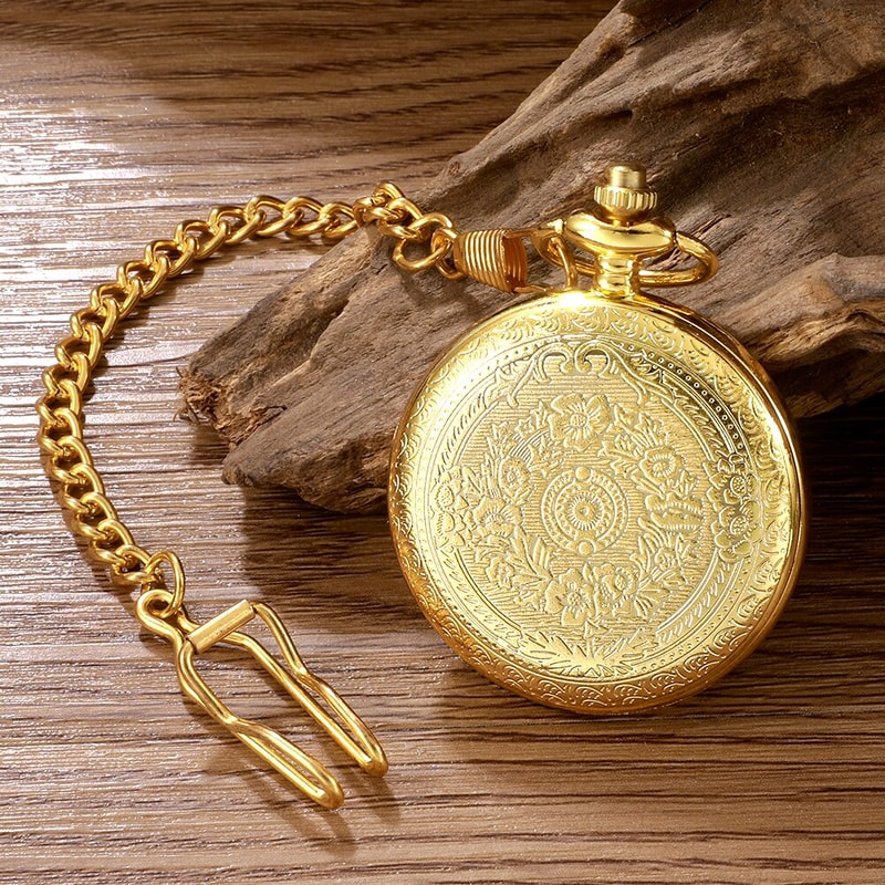 Steampunk Pocket Watch Necklace with Roman Numerals Vintage Antique Pendant Timepiece