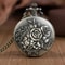 Vintage Roman Numeral Pocket Watch Necklace With Hollow Carved Case Quartz Timepiece 5