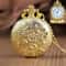 Vintage Roman Numeral Pocket Watch Necklace With Hollow Carved Case Quartz Timepiece 6