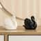 Elegant Couple Swan Ceramic Figurine Set Black White Home Decor 2