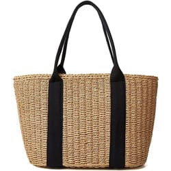 luxury straw tote bag handmade woven beach shoulder bag for summer travel