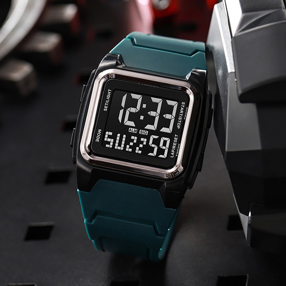 Digital Sports Watch Waterproof LED Stopwatch Alarm For Men Boys 1
