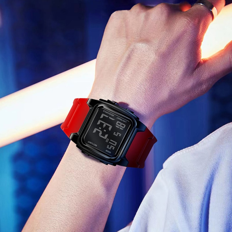 Digital Sports Watch Waterproof LED Stopwatch Alarm For Men Boys 4