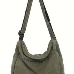 large capacity canvas crossbody bag – adjustable hobo sling for everyday travel