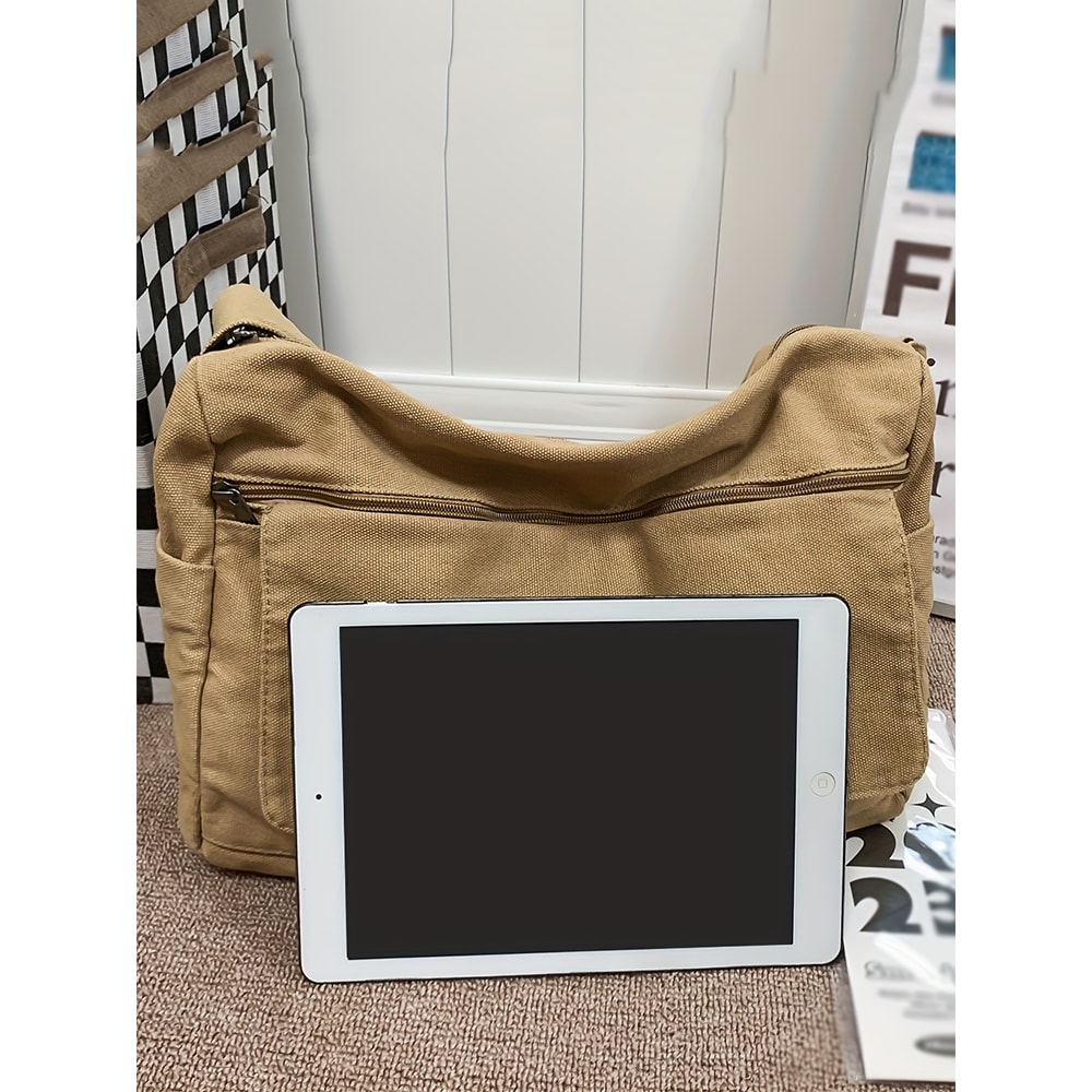 Large Capacity Canvas Crossbody Bag Adjustable Hobo Sling For Everyday Travel 3