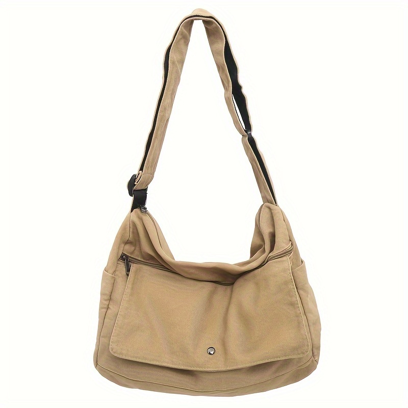 Large Capacity Canvas Crossbody Bag Adjustable Hobo Sling For Everyday Travel 6
