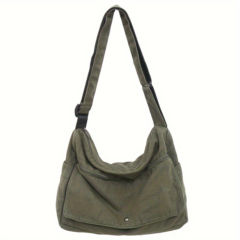 Large Capacity Canvas Crossbody Bag Adjustable Hobo Sling For Everyday Travel 7
