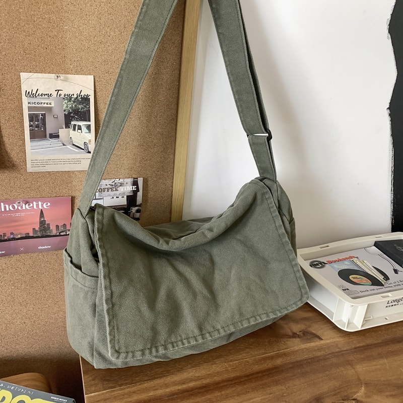 Minimalist Men Messenger Bag Large Capacity Casual Crossbody Travel Commuter Bag 0