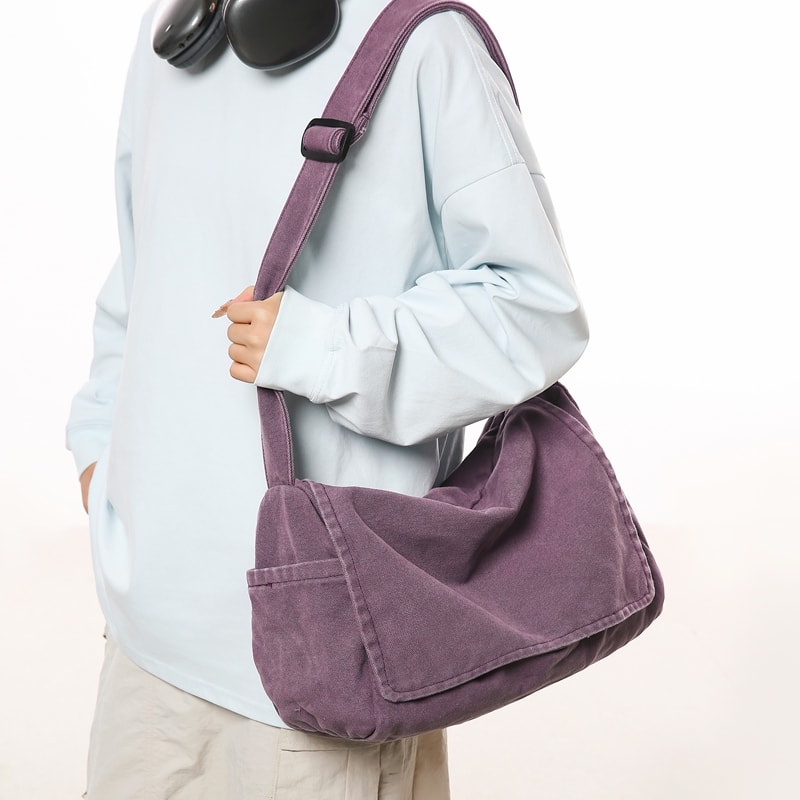 Minimalist Men Messenger Bag Large Capacity Casual Crossbody Travel Commuter Bag 5