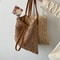 Boho Straw Beach Tote Bag Large Capacity Woven Shoulder Shopper for Women Vacation Style