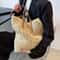 Boho Straw Beach Tote Bag Large Capacity Woven Shoulder Shopper for Women Vacation Style