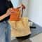 Boho Straw Beach Tote Bag Large Capacity Woven Shoulder Shopper for Women Vacation Style