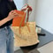 Boho Straw Beach Tote Bag Large Capacity Woven Shoulder Shopper for Women Vacation Style