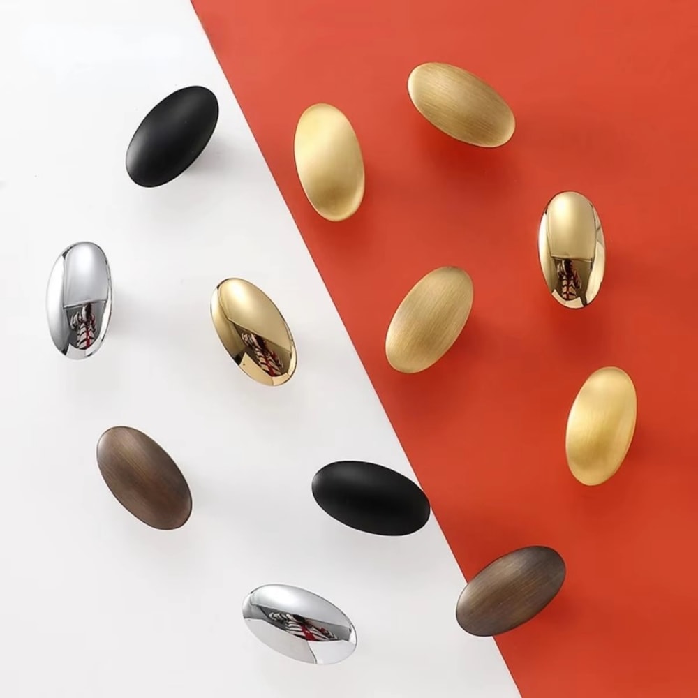 Solid Brass Oval Cabinet Knobs Vintage Drawer Handles For Elegant Furniture Upgrade 3