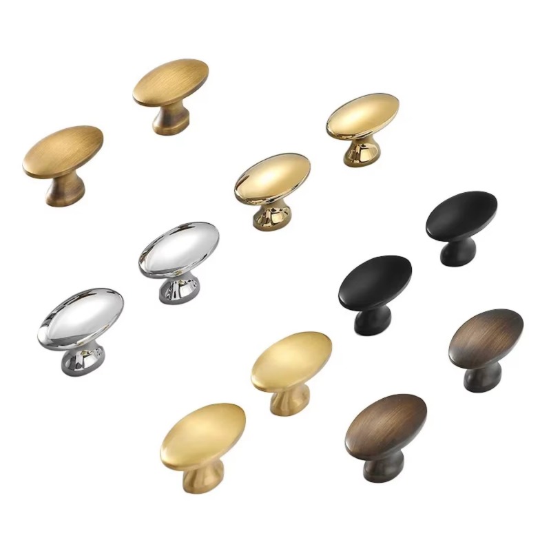 Solid Brass Oval Cabinet Knobs Vintage Drawer Handles For Elegant Furniture Upgrade 5