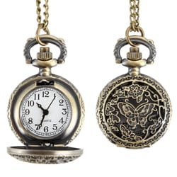 vintage butterfly pocket watch necklace for women retro quartz pendant timepiece gift